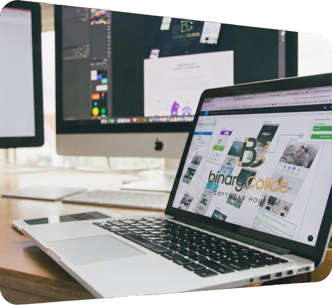 Workspace showing web and digital product design